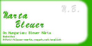 marta bleuer business card