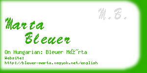 marta bleuer business card